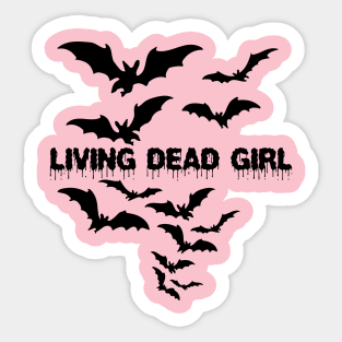 Living Dead Girl Gothic Vampire Twilight Grunge Punk Post Bats Wings Sticker